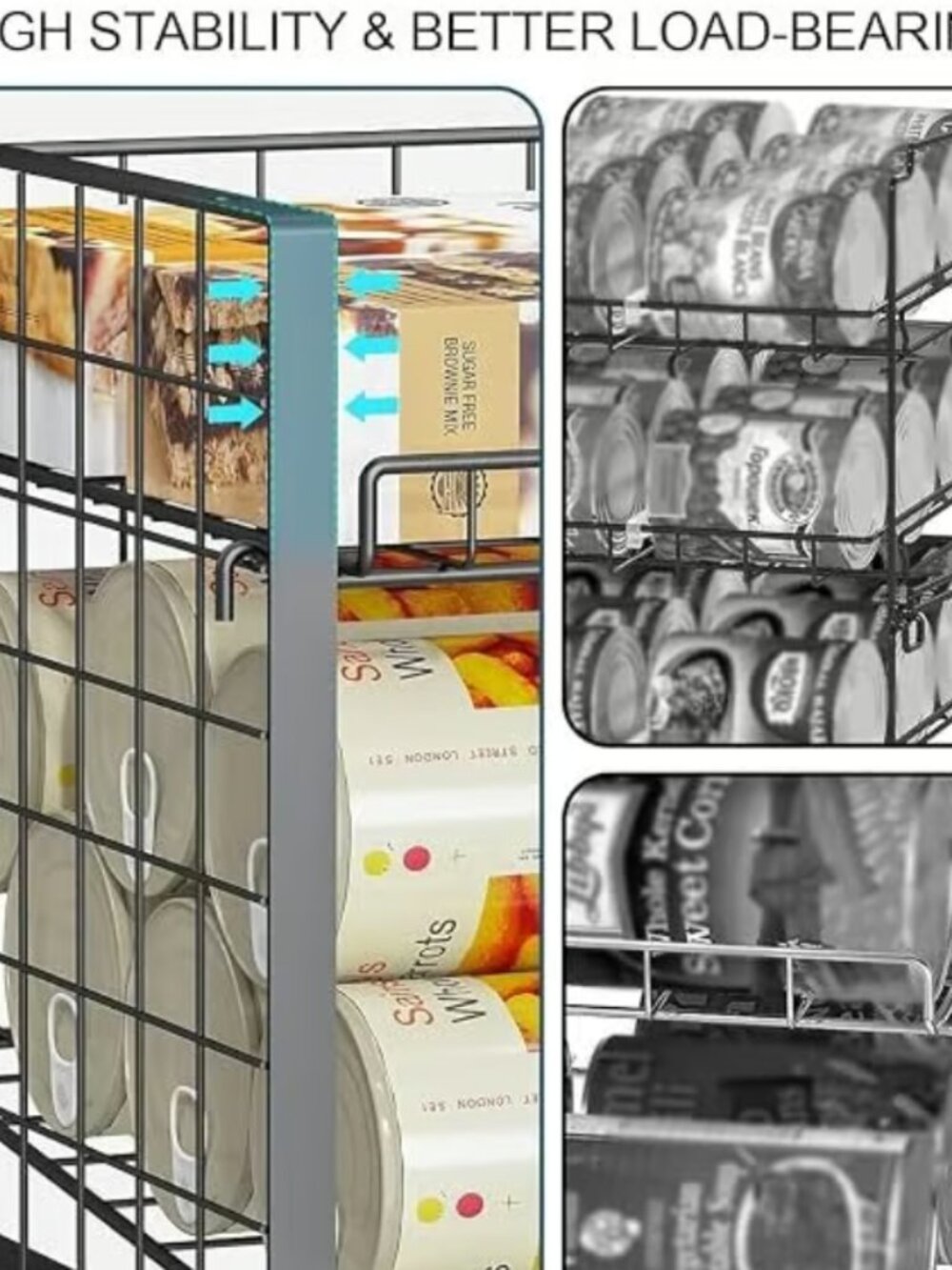 Stackable Can Dispenser Rack Organizer for Kitchen Pantry - Picture 4 of 5